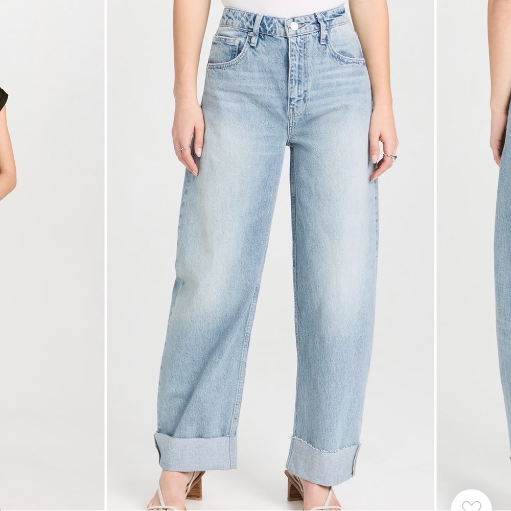 Frame Long Barrel Raw Cuff Jeans